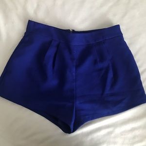 Royal Blue High Waist Dressy Shorts